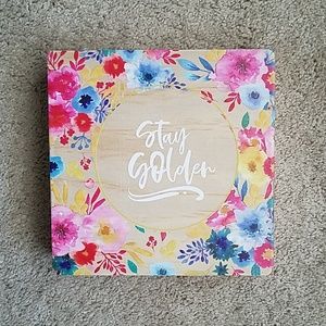 Floral wood sign